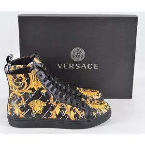 NEW Versace Men\'s Leather BAROQUE Medusa High Top Sneakers Shoes 40 7 Versace Men main image 3